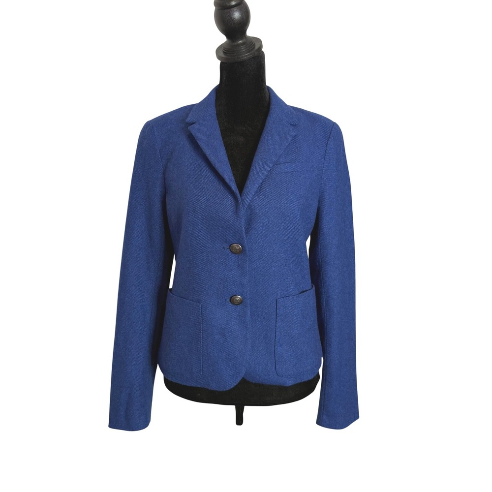 GAP Preppy Elbow Patch Blazer Size 0 Blue The Academy Career Jacket Academia